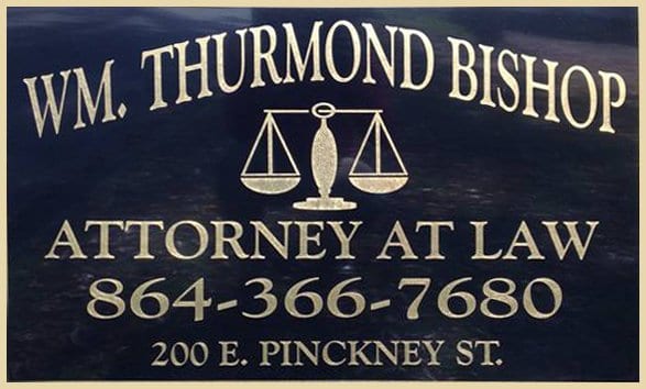 William Thurmond Bishop Attorney At Law Sign